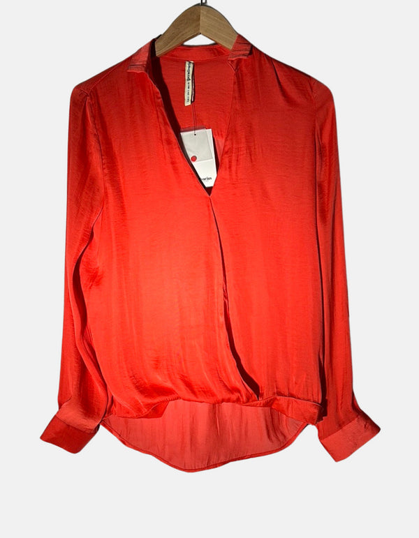 Crimson Silk Blouse